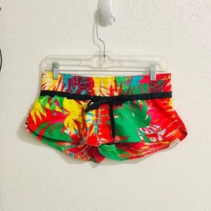 B. Split Tropical Print Shorts Size Small